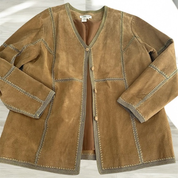 Vintage Christopher & Banks 100% Genuine Leather Boho Jacket - Picture 2 of 8